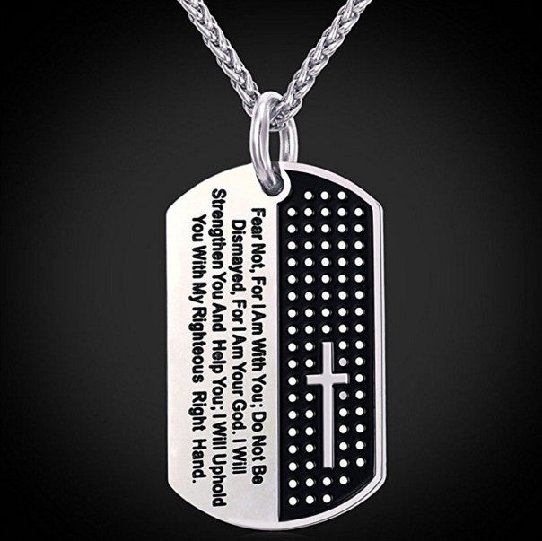 Stainless Steel Chain Black Bible Christian Jewellery