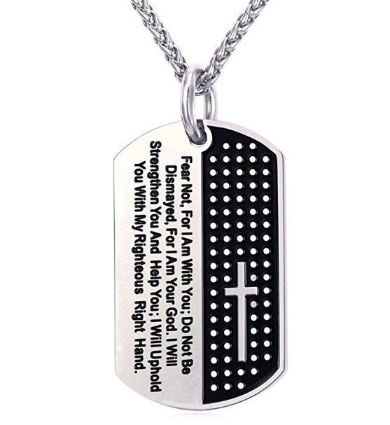 Stainless Steel Chain Black Bible Christian Jewellery