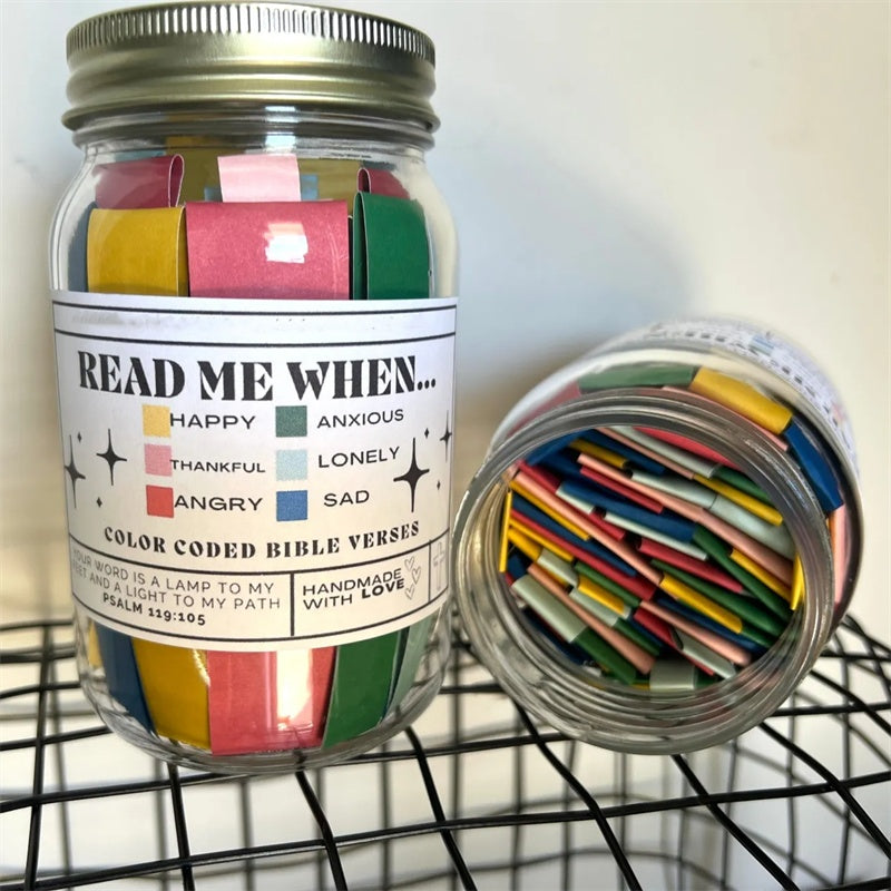 Handmade Bible Verses Jar 67 Color-coded Bible Verse Jar Crafts About Emotions And Feelings Display