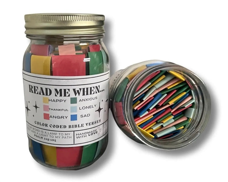 Handmade Bible Verses Jar 67 Color-coded Bible Verse Jar Crafts About Emotions And Feelings Display