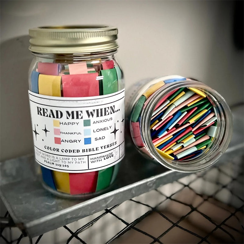 Handmade Bible Verses Jar 67 Color-coded Bible Verse Jar Crafts About Emotions And Feelings Display