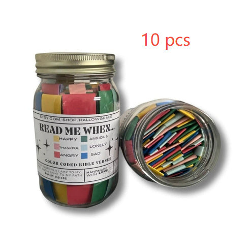 Handmade Bible Verses Jar 67 Color-coded Bible Verse Jar Crafts About Emotions And Feelings Display